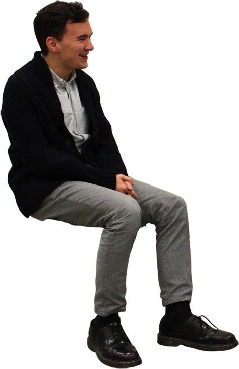man sitting transparent background.